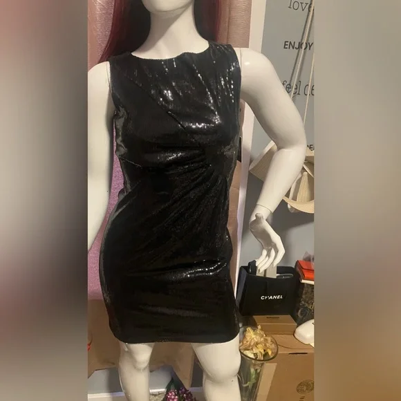 sachin and babi light blue dress VINCE CAMUTO High Neck Sleeveless Dress main image 0